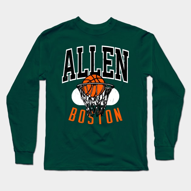 Vintage Boston Basketball Shirt Long Sleeve T-Shirt by funandgames